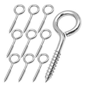 New Bolt Dropper Stainless Steel Eye Hooks Screw 1/4" x 2.5" 10 Count
